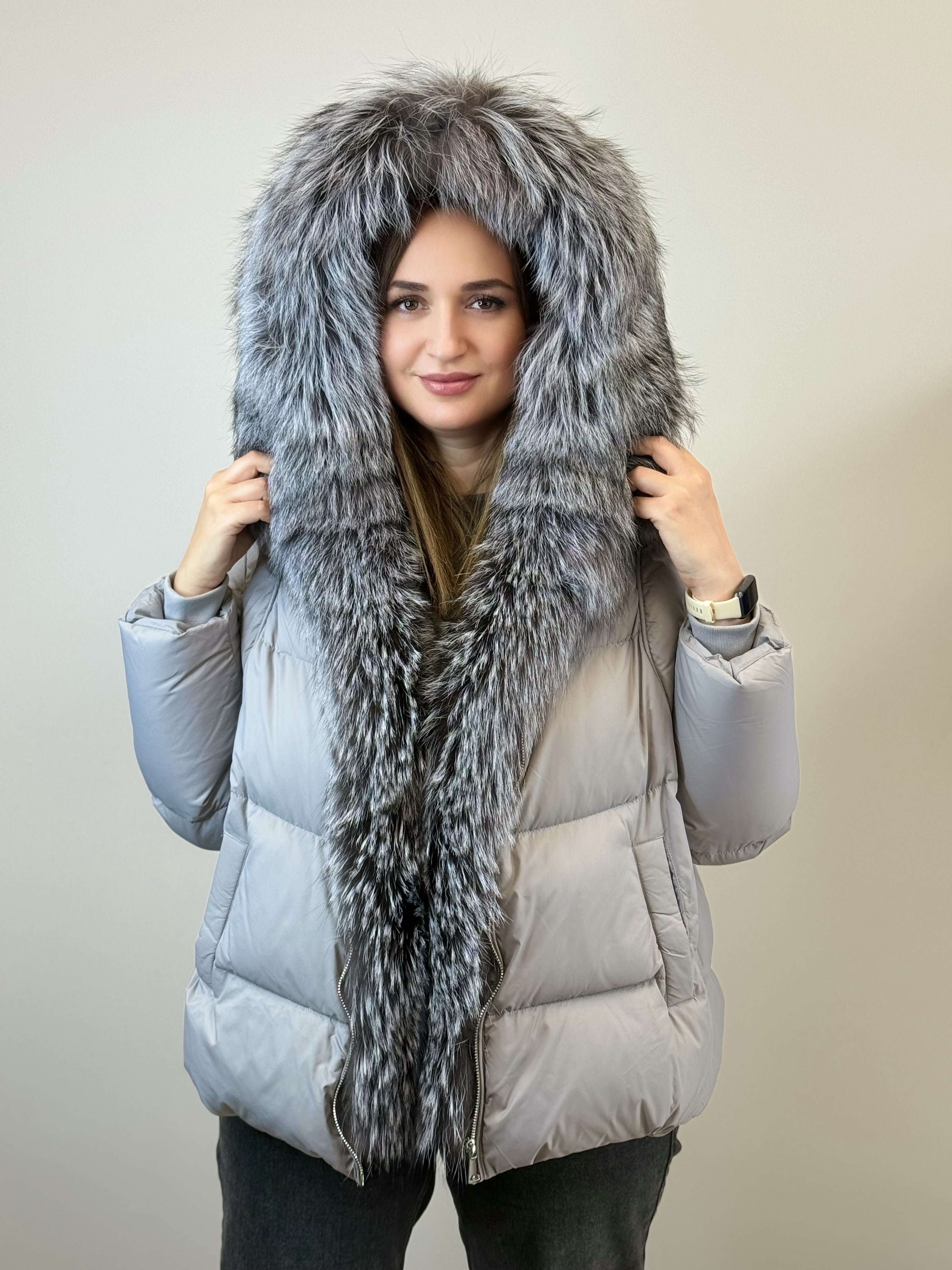 куртка 008 Женская зимняя куртка с мехом Silver Frost