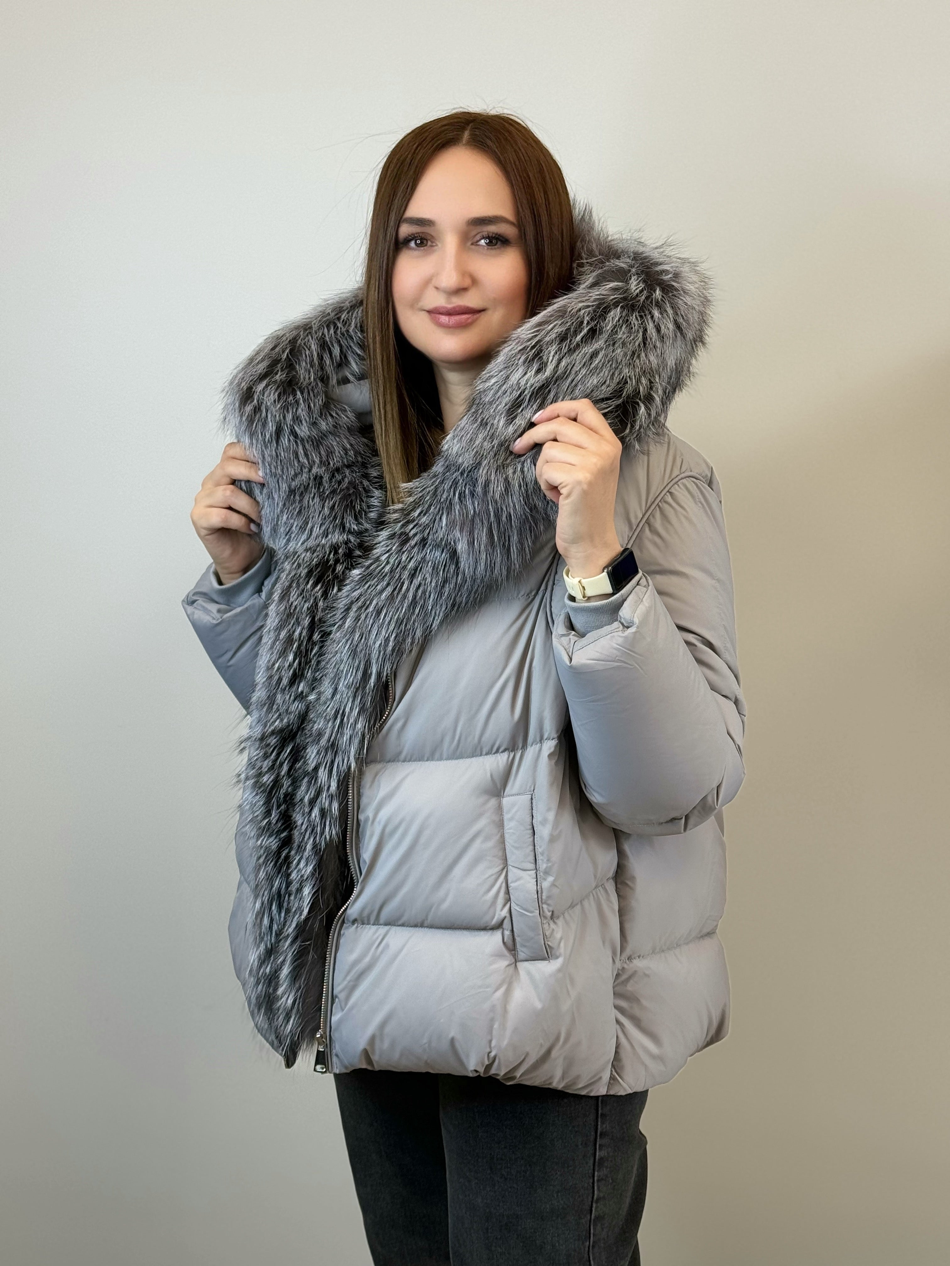 куртка 008 Женская зимняя куртка с мехом Silver Frost