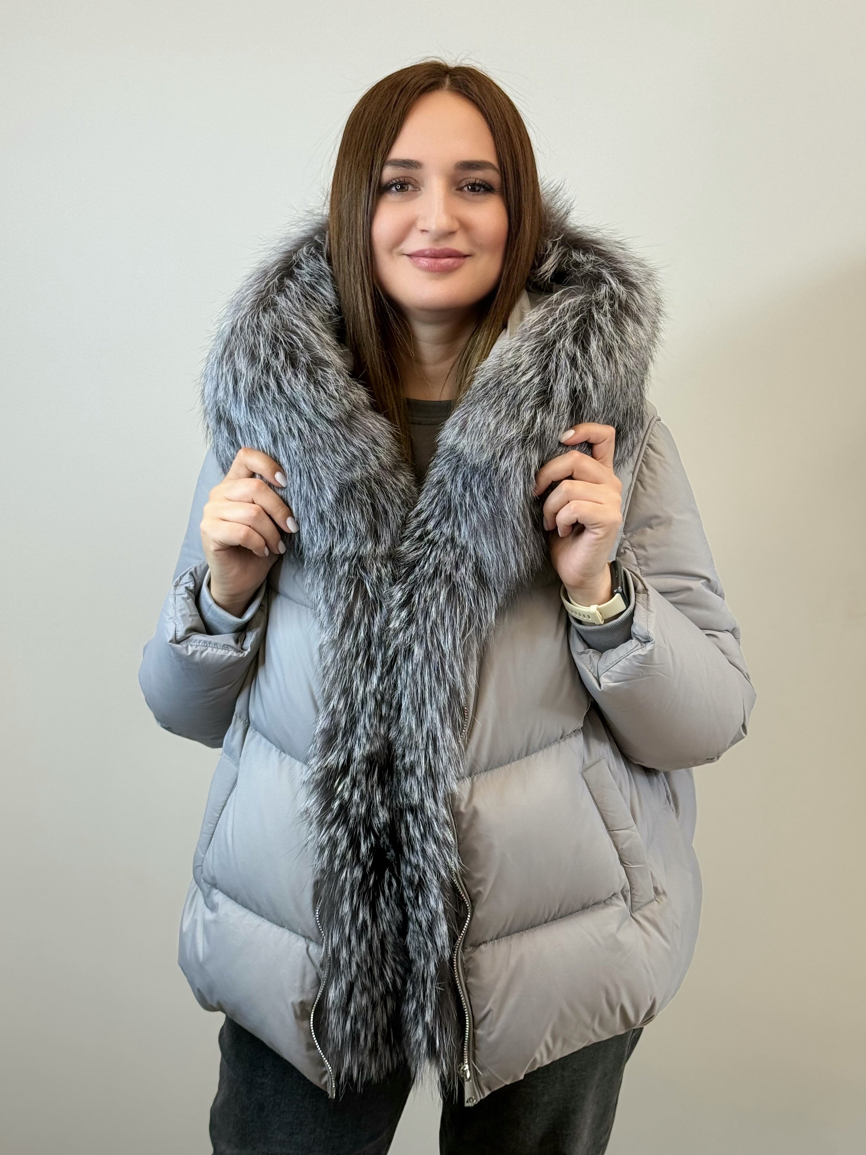 куртка 008 Женская зимняя куртка с мехом Silver Frost