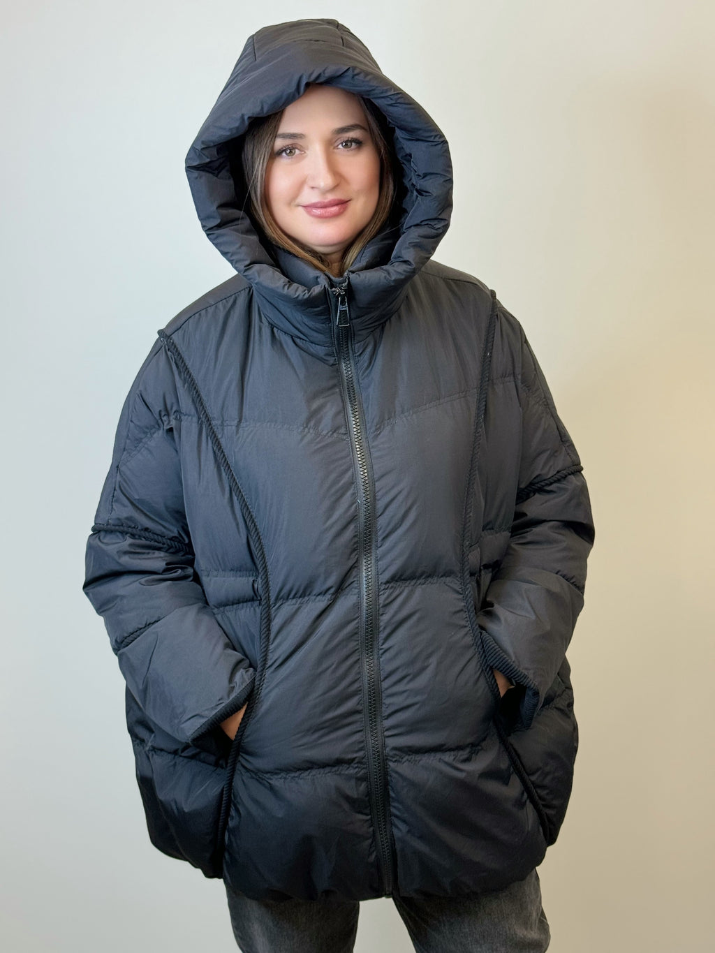 куртка 022 🖤 Женская зимняя куртка с капюшоном Urban Comfort Black