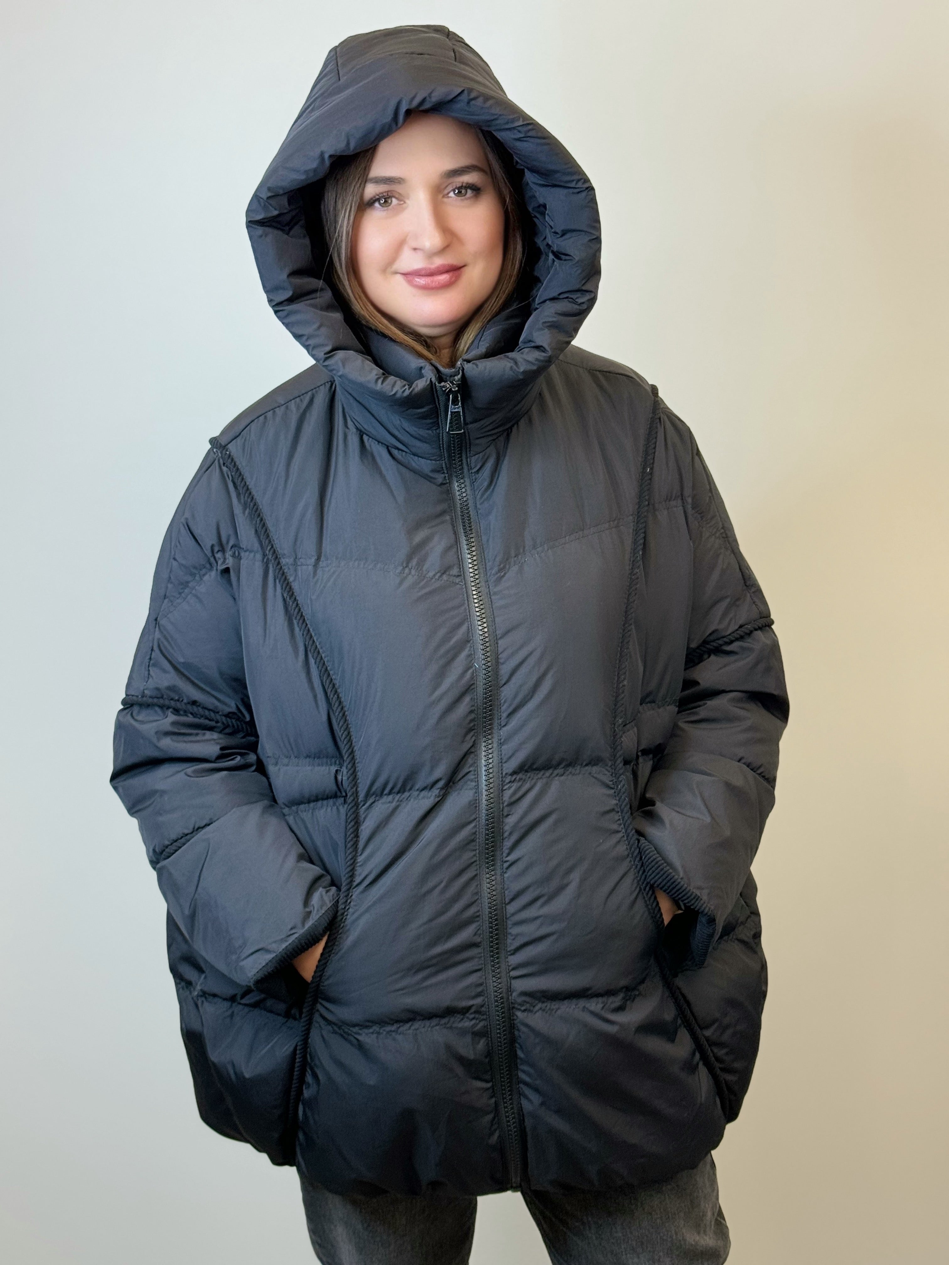 куртка 022 🖤 Женская зимняя куртка с капюшоном Urban Comfort Black