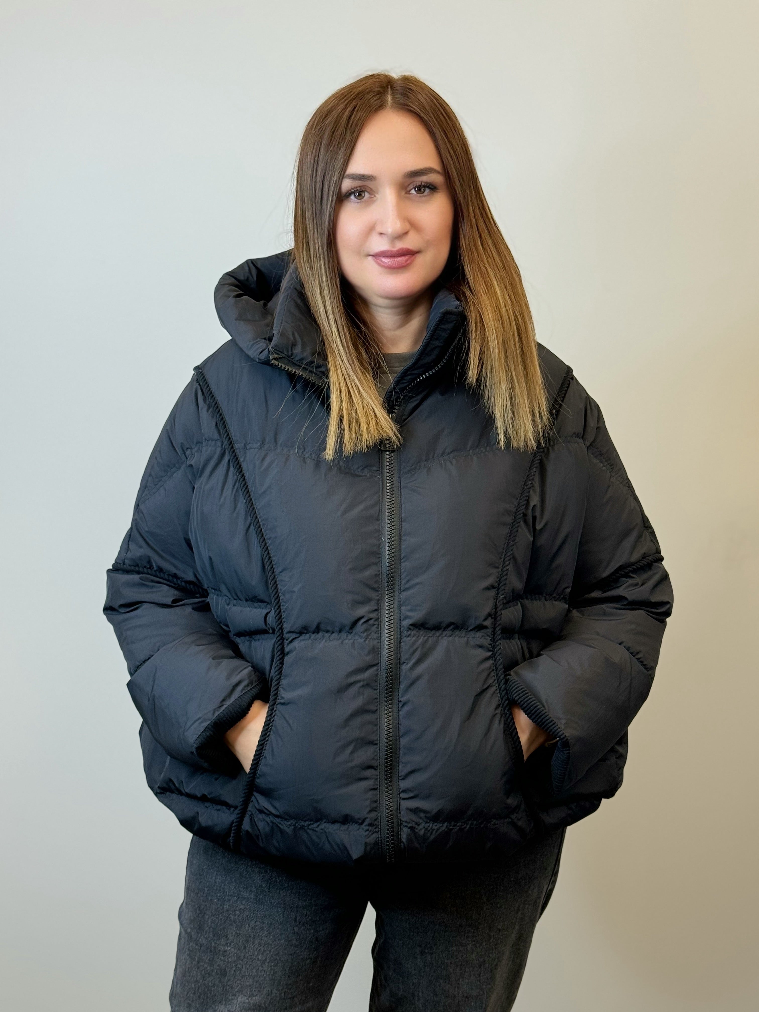 куртка 022 🖤 Женская зимняя куртка с капюшоном Urban Comfort Black