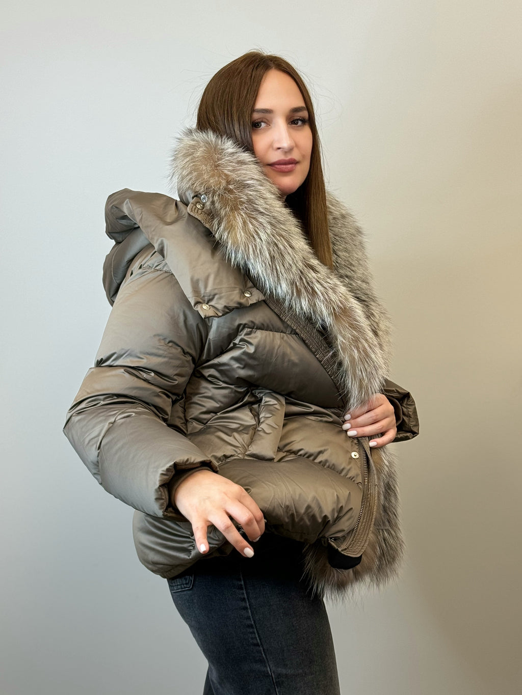куртка 024 🤎 Женская зимняя куртка с натуральным мехом Arctic Luxe