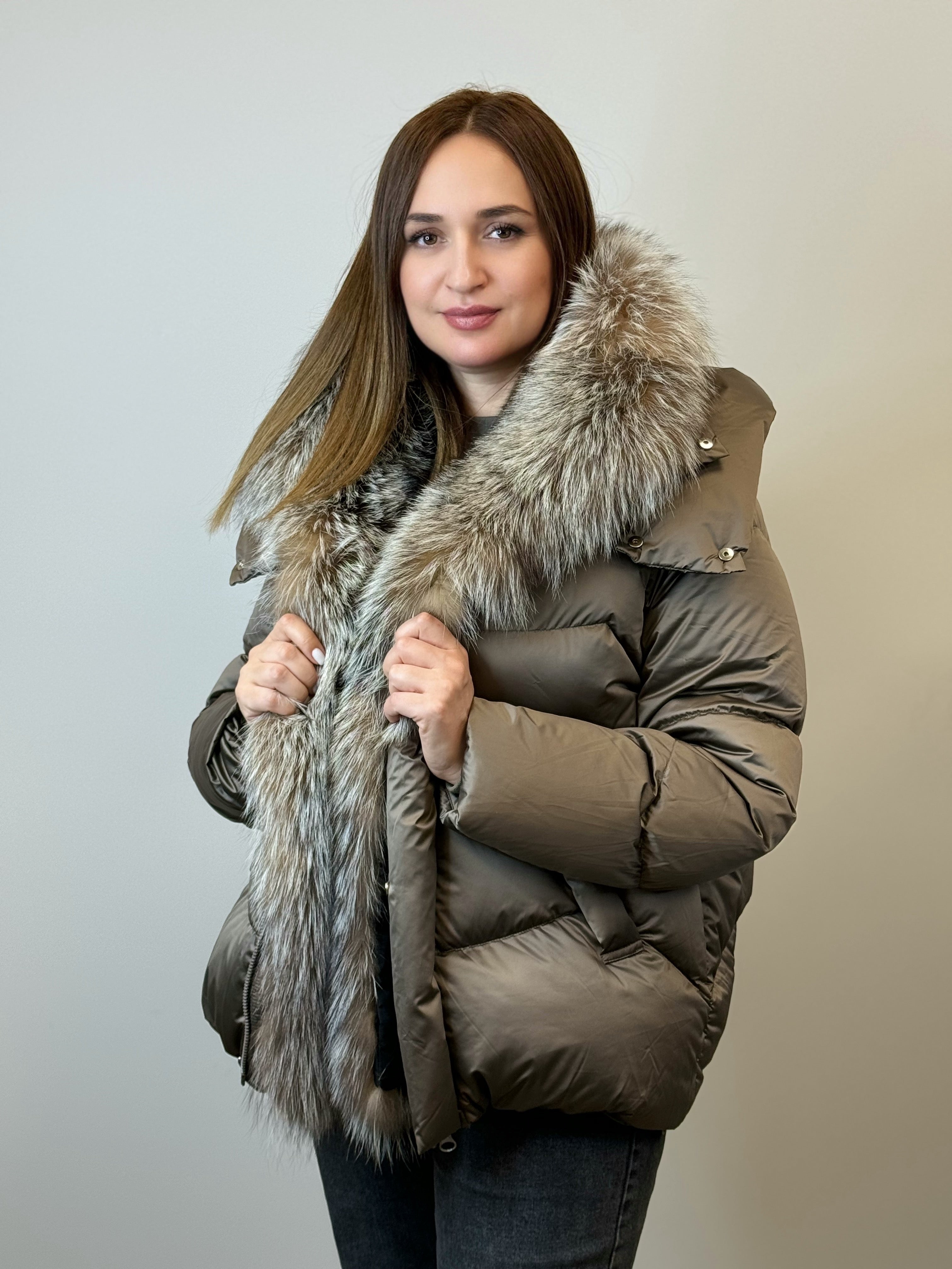 куртка 024 🤎 Женская зимняя куртка с натуральным мехом Arctic Luxe