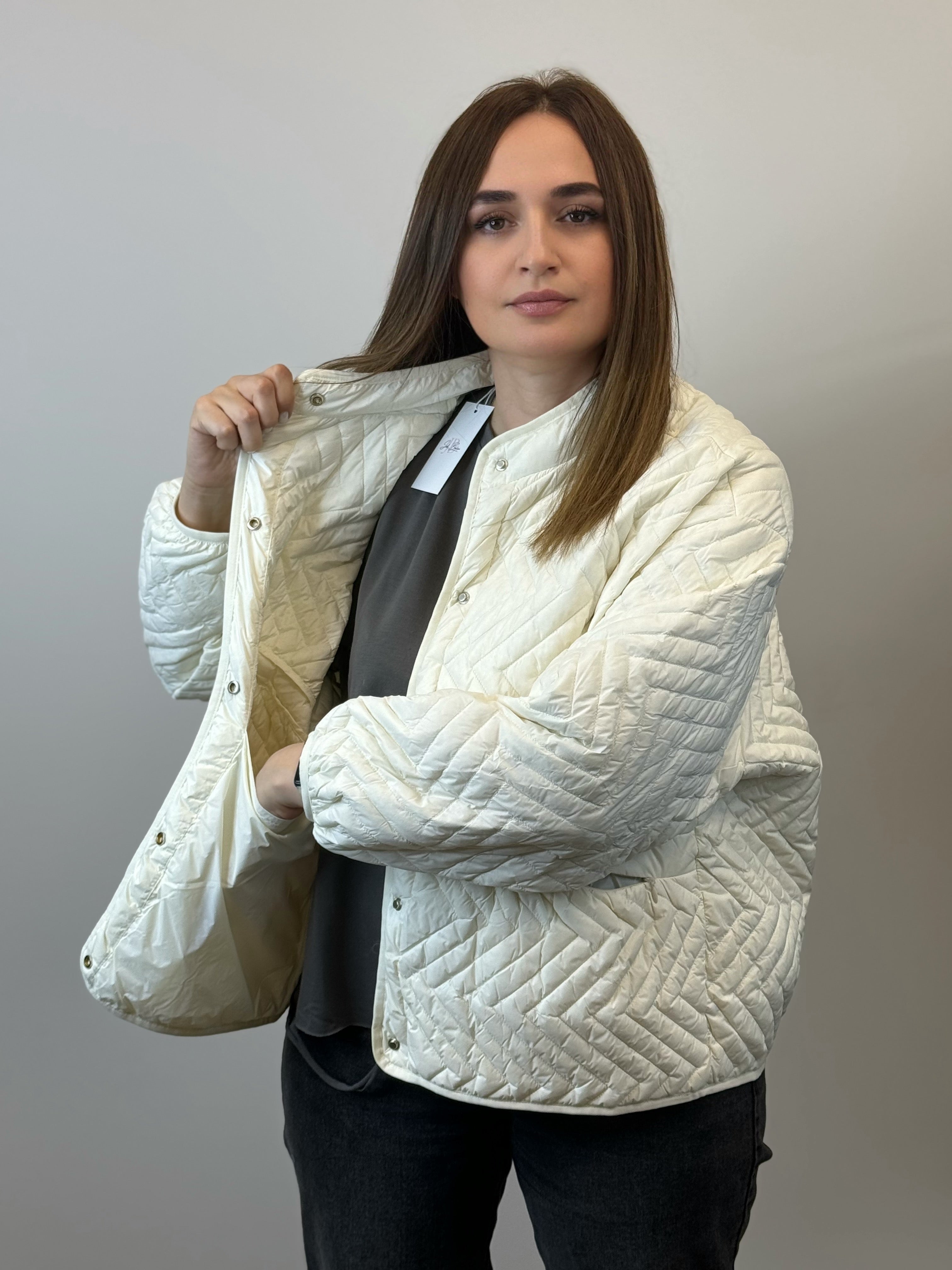 куртка 039 🤍 Женская стёганая куртка Ivory Elegance