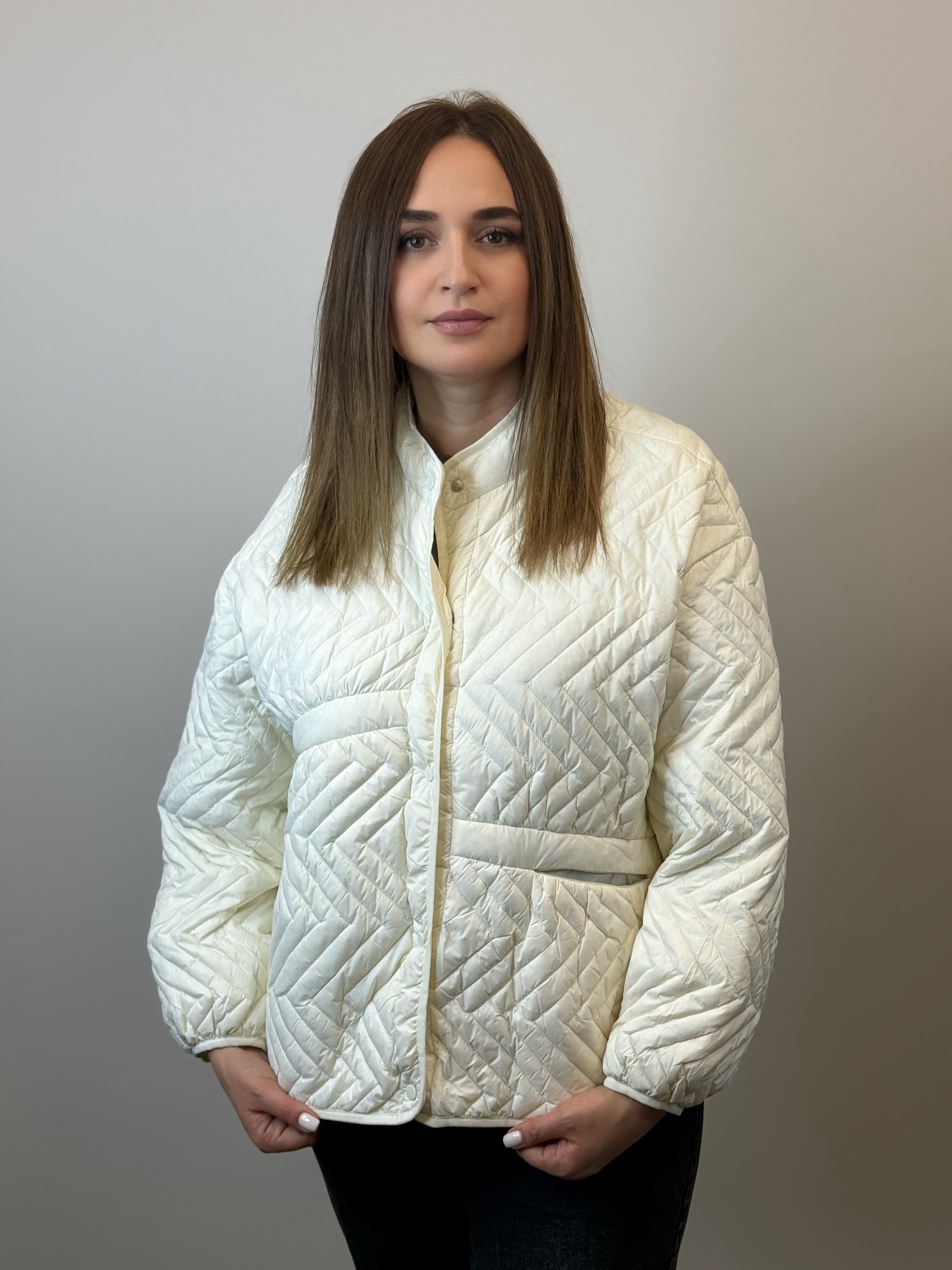 куртка 039 🤍 Женская стёганая куртка Ivory Elegance