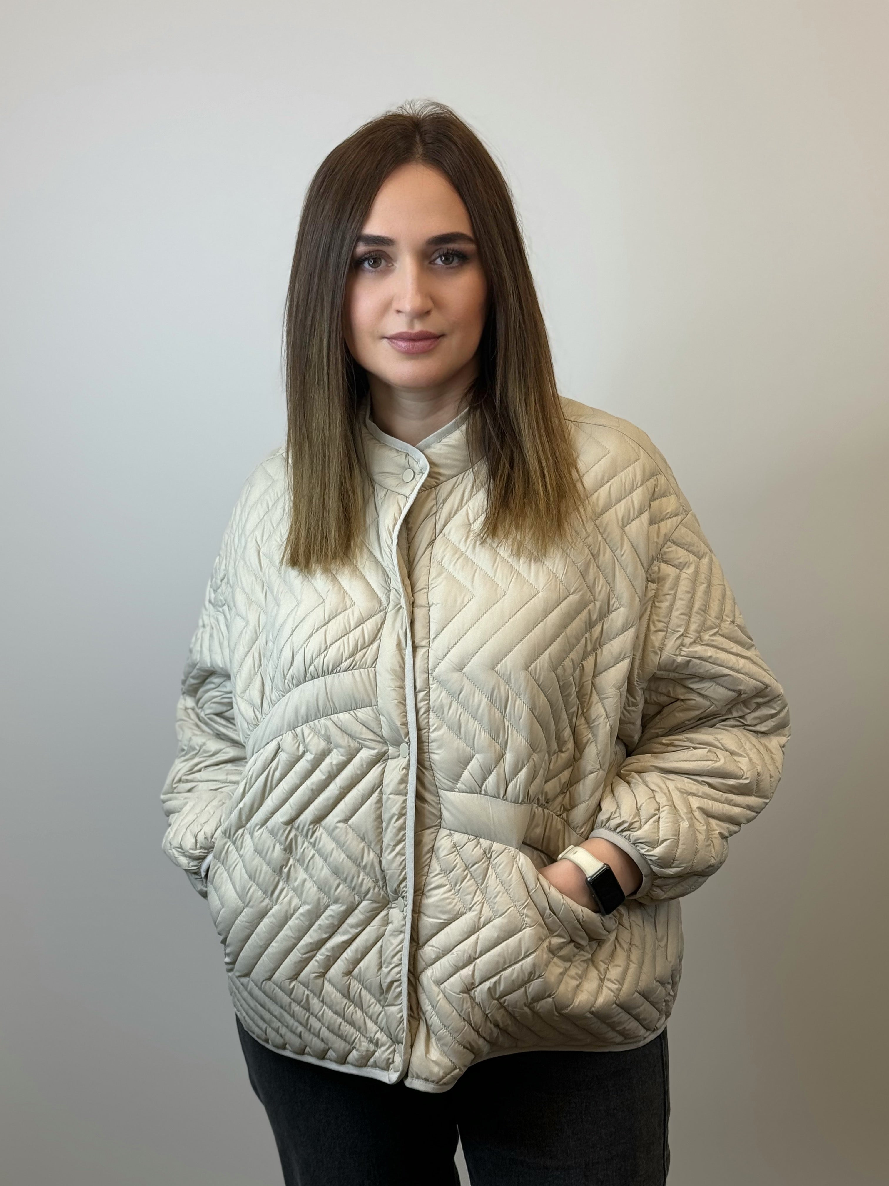 куртка 040 Женская стёганая куртка Cappuccino Elegance
