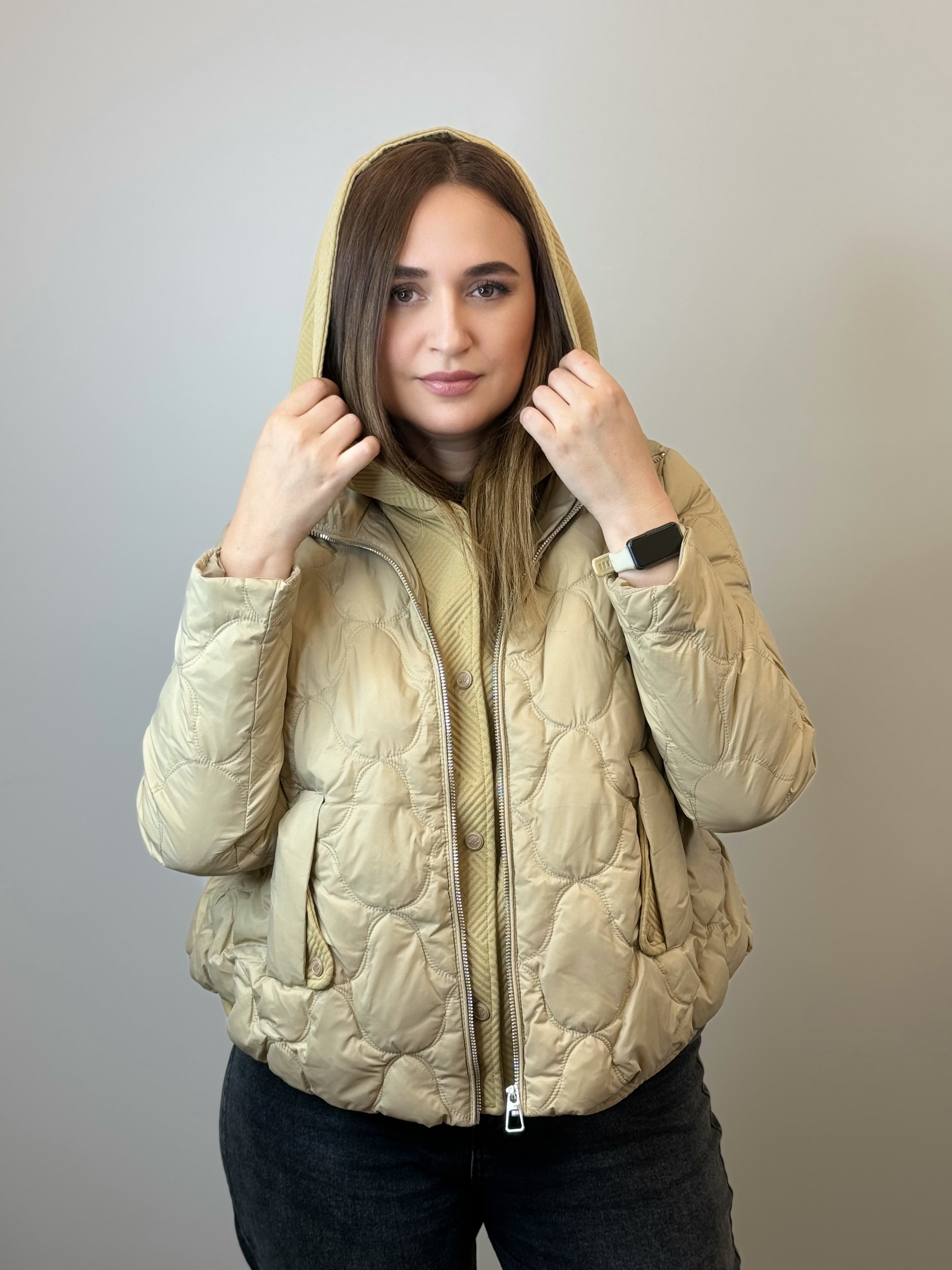 куртка 043 Женская стёганая куртка Creamy Beige