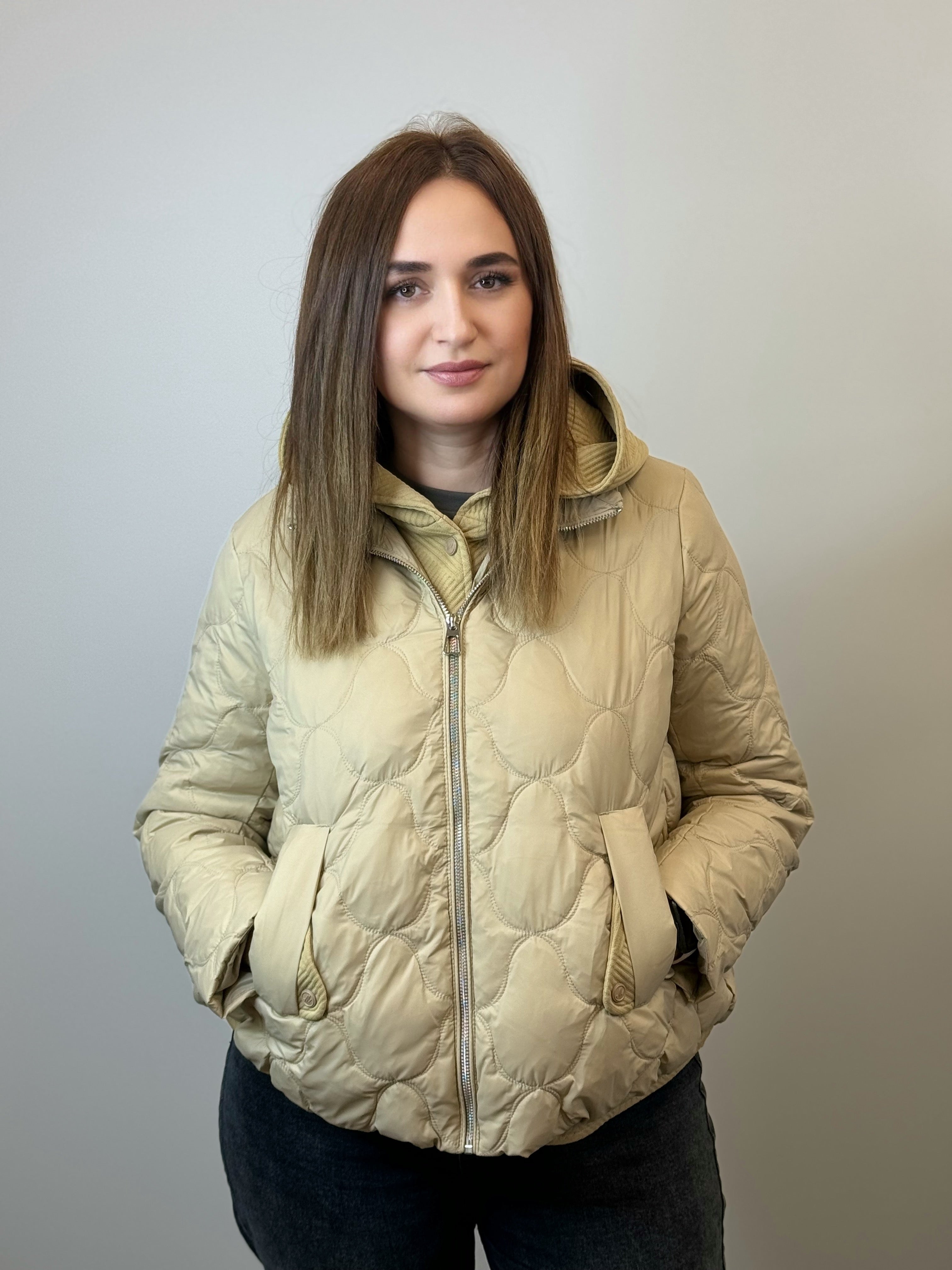куртка 043 Женская стёганая куртка Creamy Beige