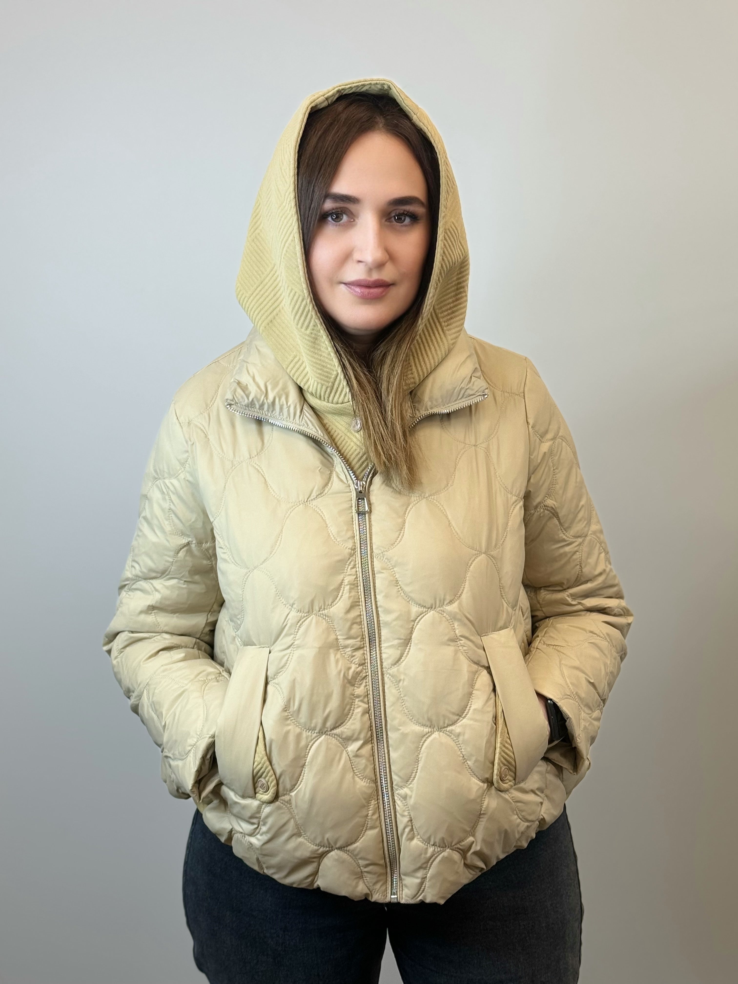 куртка 043 Женская стёганая куртка Creamy Beige